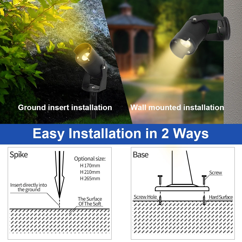 Luz LED Spike Retro Garden Light Garden Courtyard Villa Park Mini Spike Light ODM OEM Wholesale Price LED Garden Spike Light