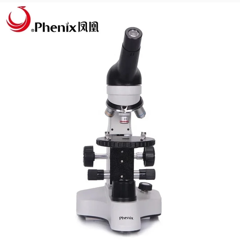 Phenix LED chargeable Monocular Biological Microscope 40X-640X for Students Scientific Research Slides Watching