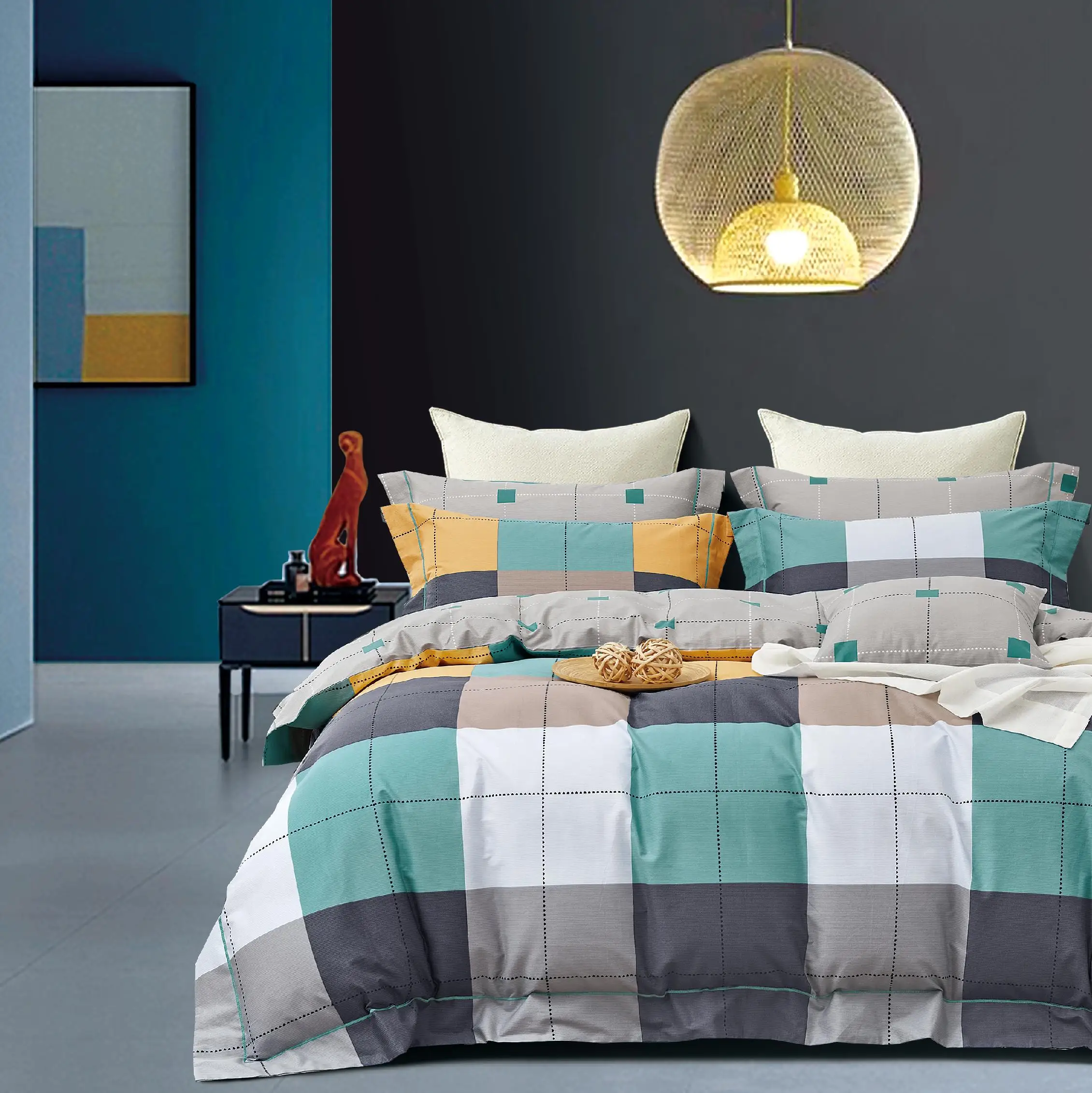 Russia market pure cotton material bed fabric cotton bed cloth