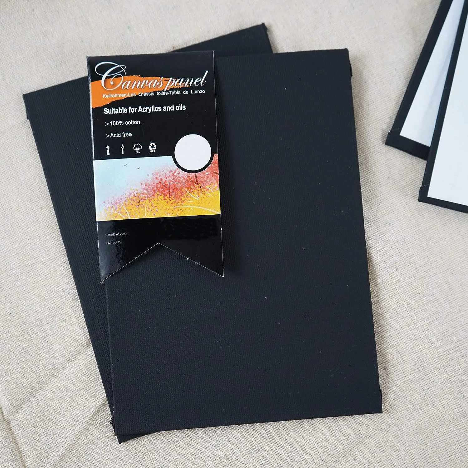100% cotton acid-free black canvas board art supplies painting canvas panel board pack canvas boards whole