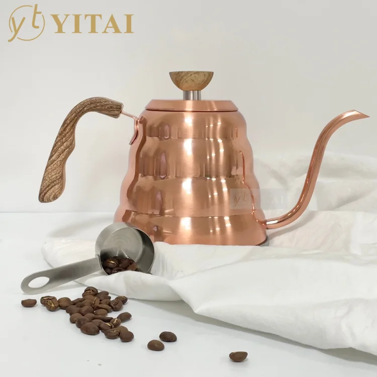 Electroplated copper coffee kettle 304 stainless steel french press and airtight coffee canister coffee series sets
