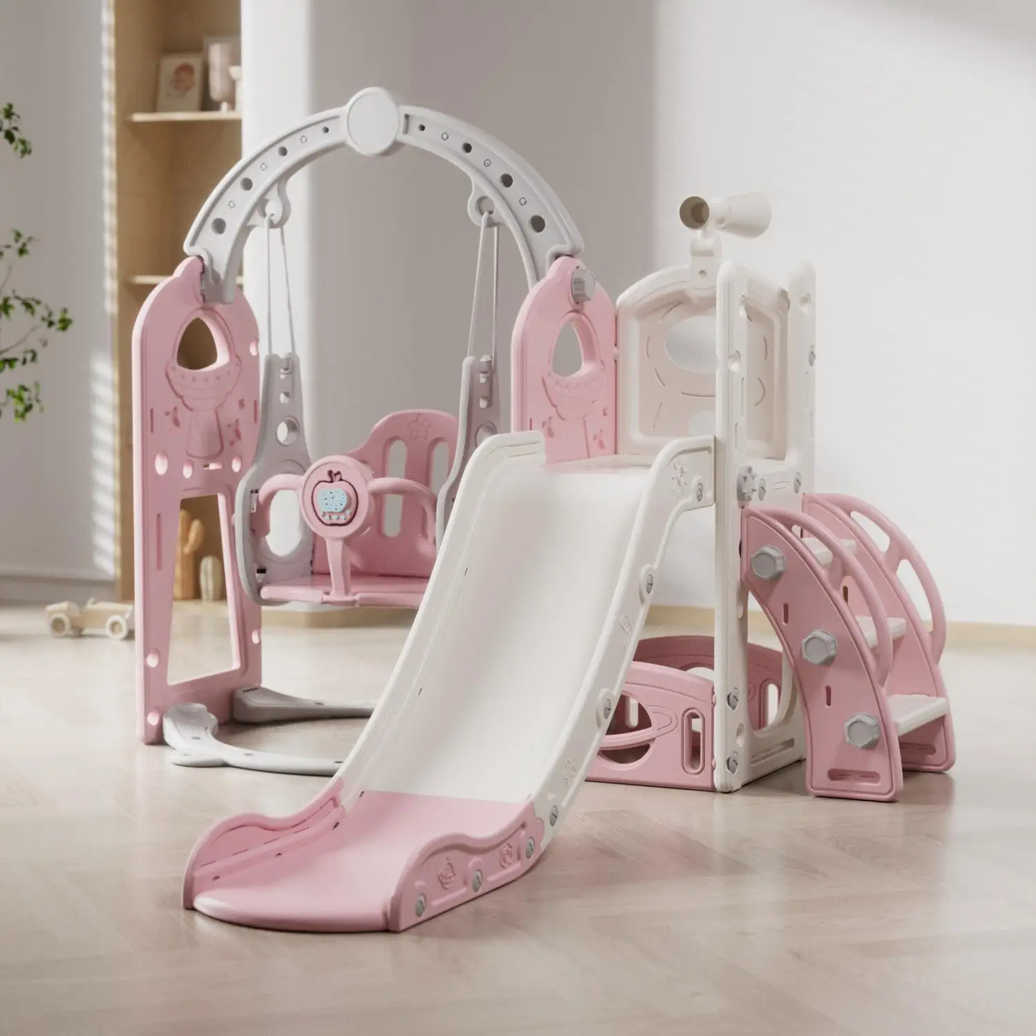Quality 11kg 2-10 Years Old Lengthened Baby Girl Slides Indoor Slide For Kids 2-10 Toddler Blue Swing