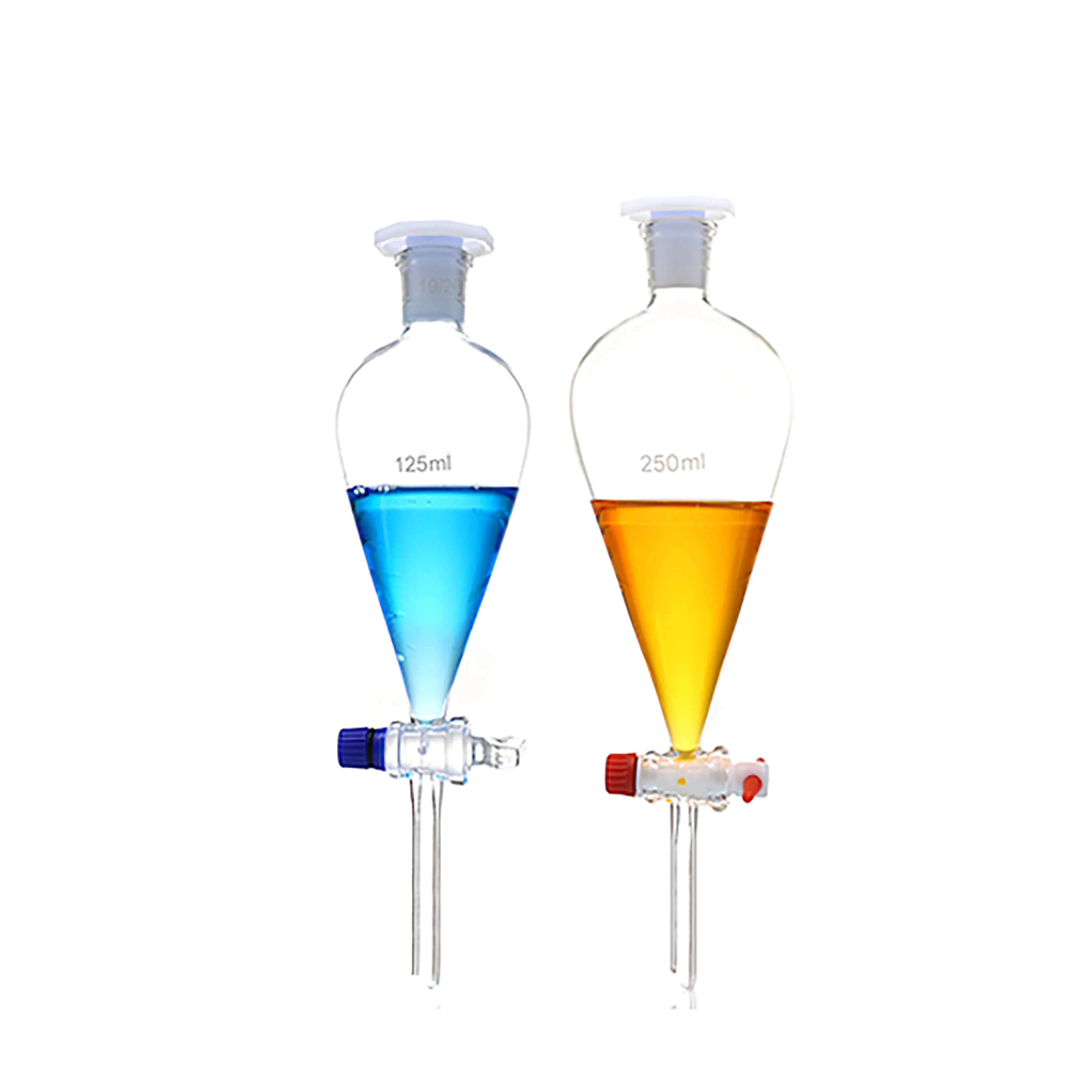 Factory direct sale Pear Shape separating funnel with PTFE stopcock