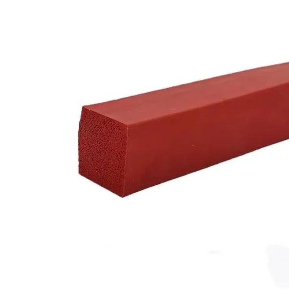 Factory Supplier Red Square Silicone Sponge Rubber Seals Foam Strip