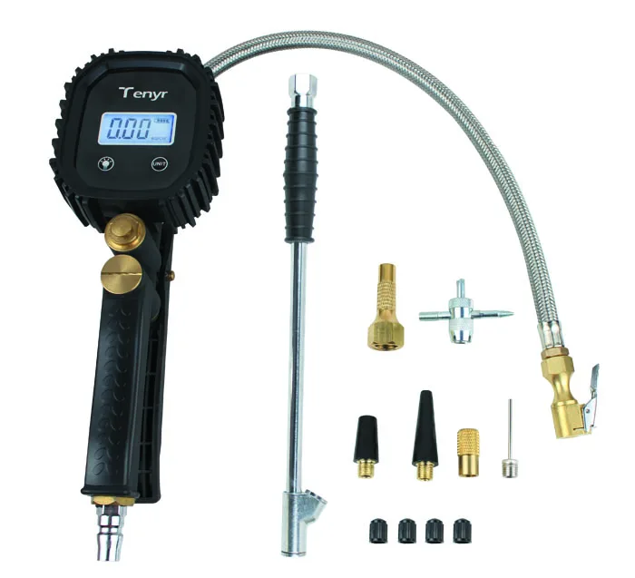 Amazon hot sale Digital Tire Inflator with Pressure Gauge 250 PSI Air Chuck and Compressor Accessories Heavy Duty Rubber boot