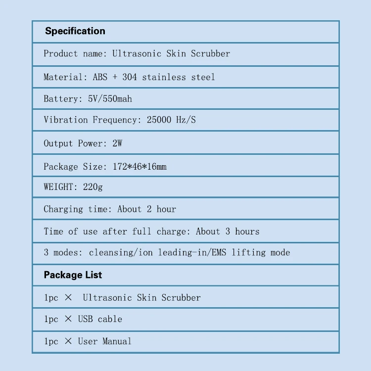 Best Seller pore cleaner cosmetic skin scrubber silicone ultrasonic face skin spatula blackhead face care tools