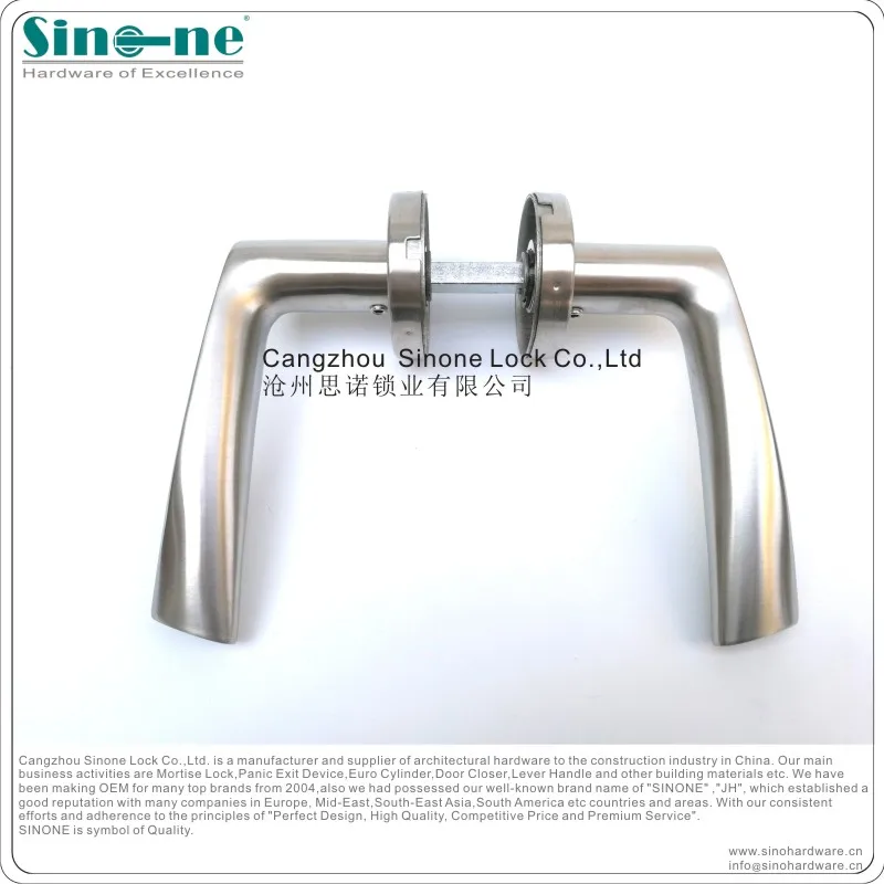 Stainless Steel SS304 Euro door Lever Handle on rose heavy duty spring Fire rated Lever Tube dia19mm EN1906 OEM factory in China