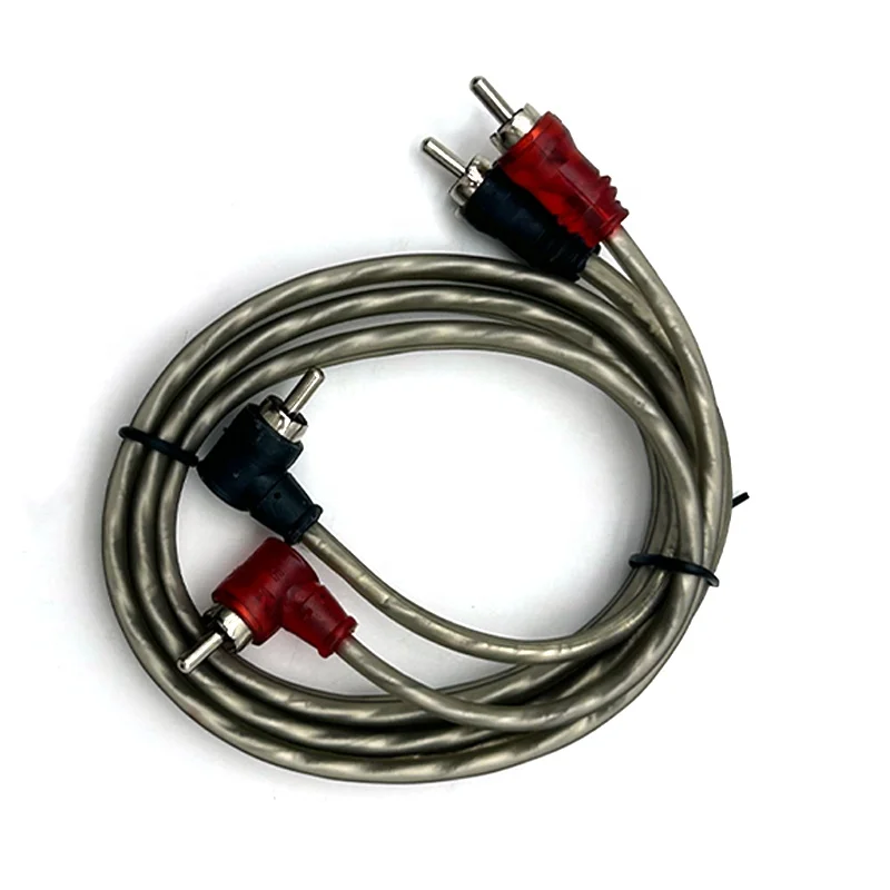 Copper car audio 2 rca to 2 rca cable  car stereo audio cable 1m 2 channel car rca cable