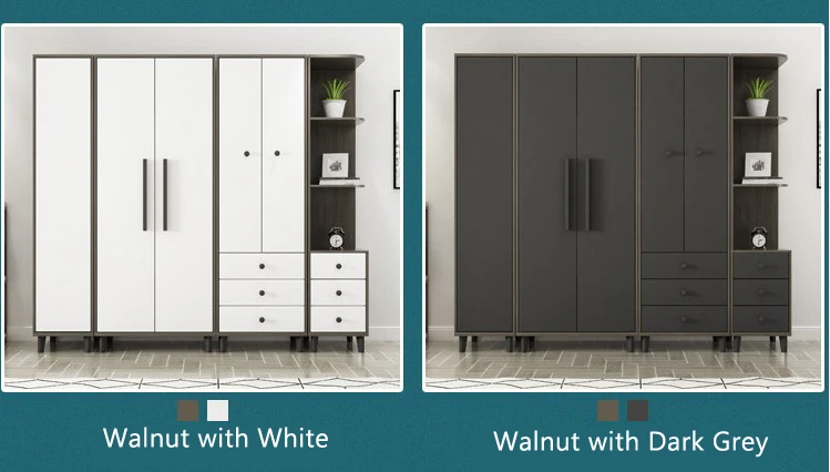 Single Door Wooden Mirror Wardrobe Bedroom Set Small Space Wardrobe