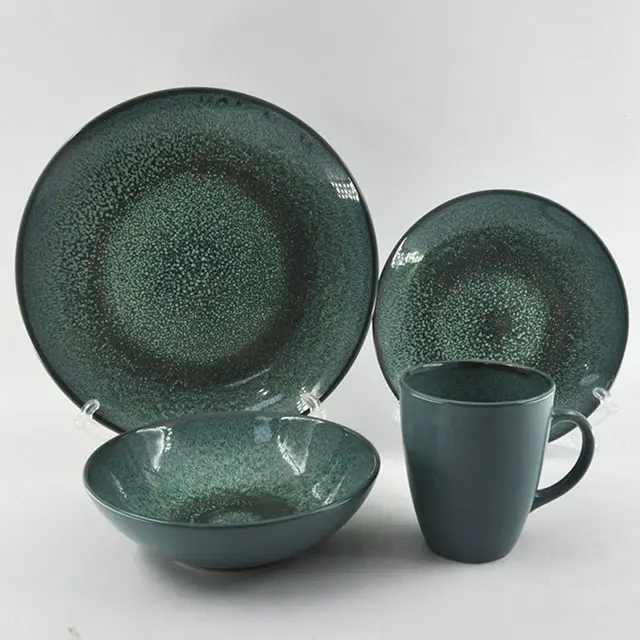 Wholesale ceramic tableware dinner set custom color ceramic plates sets dinnerware sets Arabic