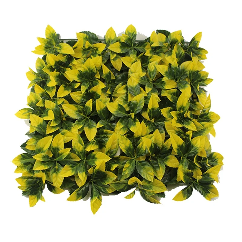 MZ188002A/B Decorative Plastic Green Plant Mat Panel Artificial Leaves Fence For Outdoor