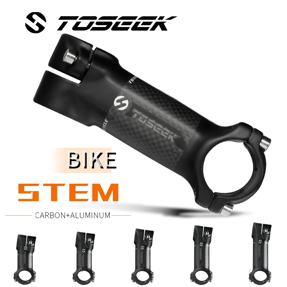 Toseek 6 Degree Bicycle 31.8mm Stem Mtb 100/110mm Carbon Aluminum Stem Black Matte Short Road Folding Mountain Bike Stem
