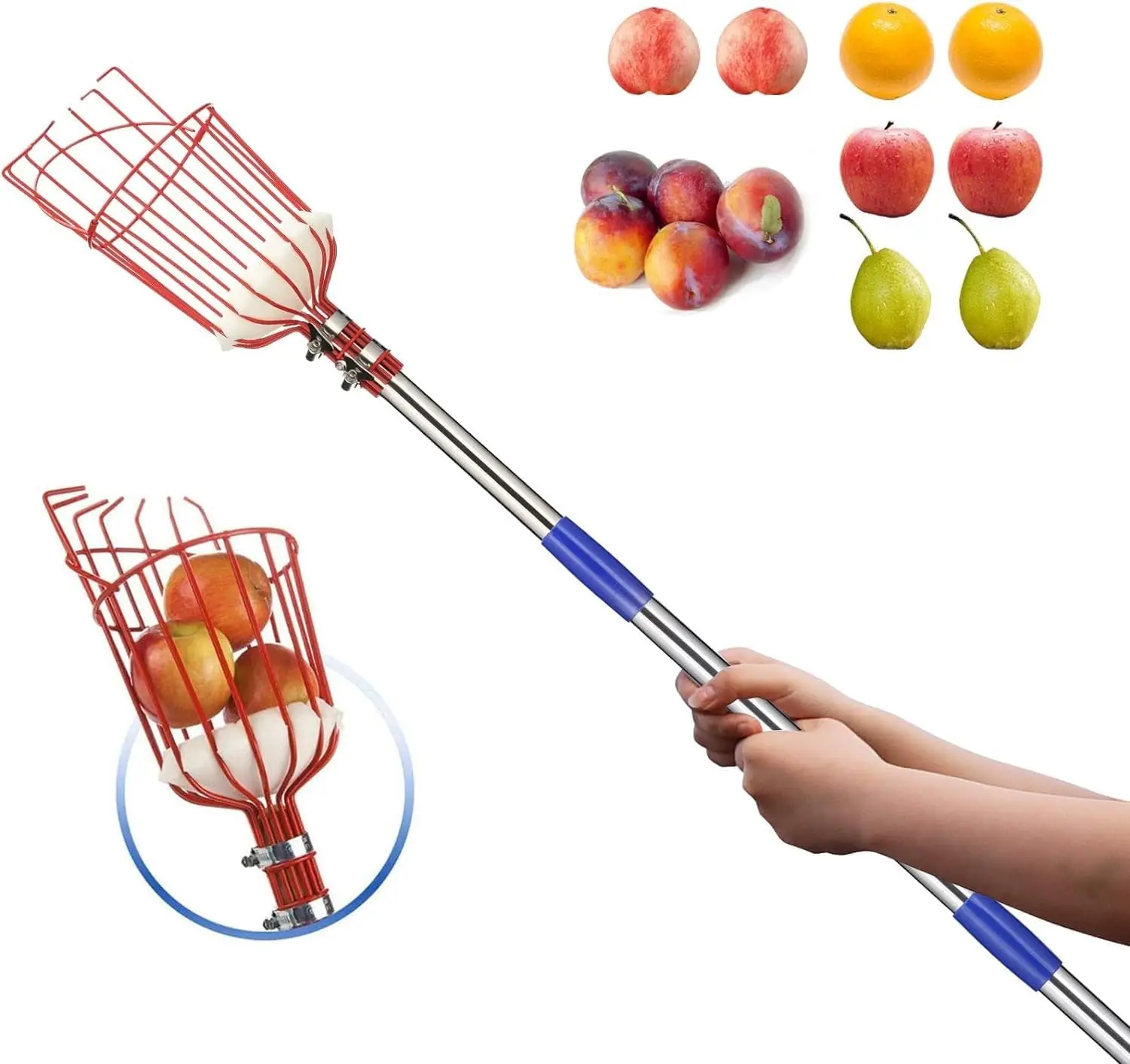 Fruit Picker Harvester Basket with Cushion to Prevent Bruising