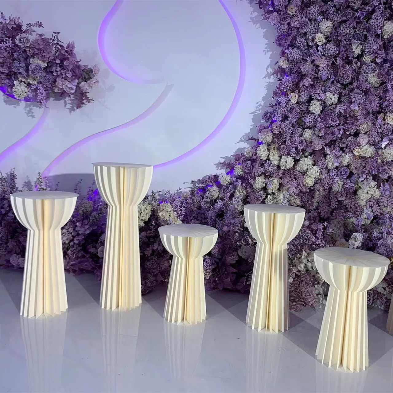 3 Pcs Party Decoration Paper Folding Cylinder Pedestal Display Rack Pillars For Wedding DIY Dessert Cake Table Stand Columns