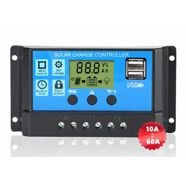 Sun Power 12V 24V Battery Regulator 10a 20a 30a 40a 50a 60a PWM Solar Energy System Power Charge Controller