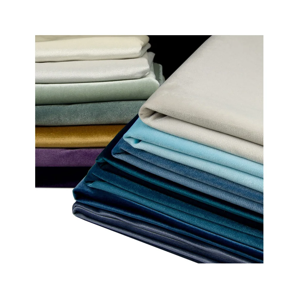 RL luxury living room germany velvet plain knitting colorful sofa furniture textile turkish curtain fabric