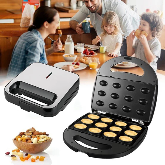 2 slice Panini Press Breakfast Waffle Maker Donut Nut Sandwich Maker