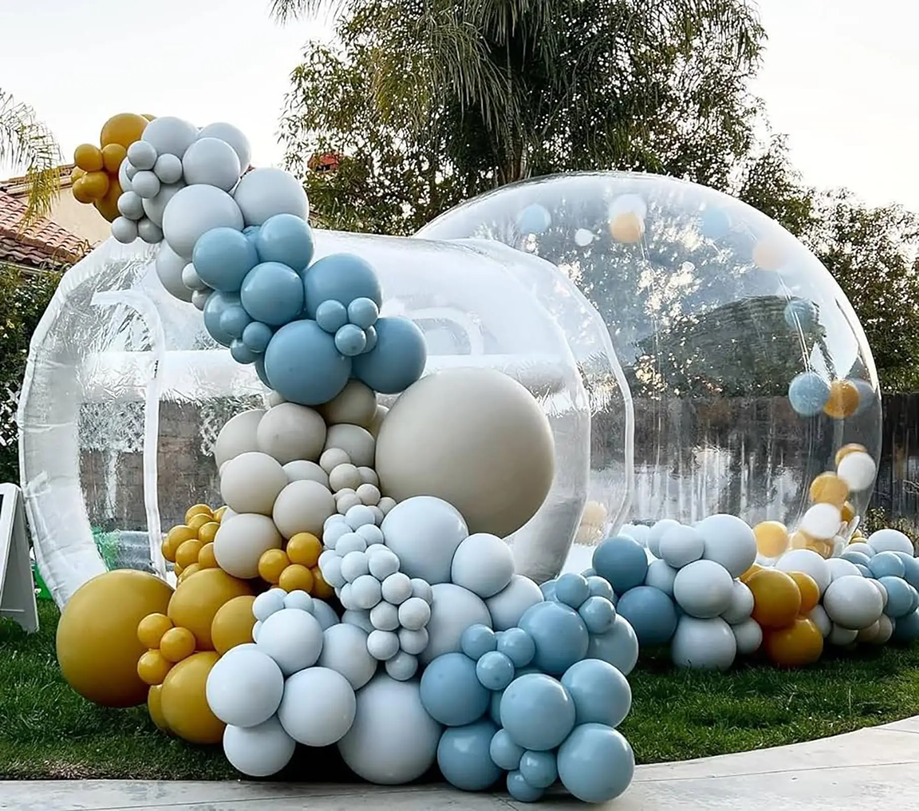 Limited-Time Promotion 10ft Waterproof PVC Inflatable Bubble House Transparent Fun House with LED Lamp Blower for Parties Events