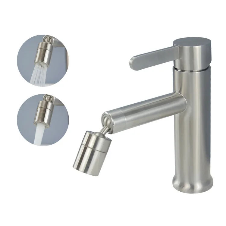 360 Degree Rotate Bathroom Taps Brushed Nickel Hot Cold Basin Sink Faucet with Rotate Faucet Aerator Hot Sell