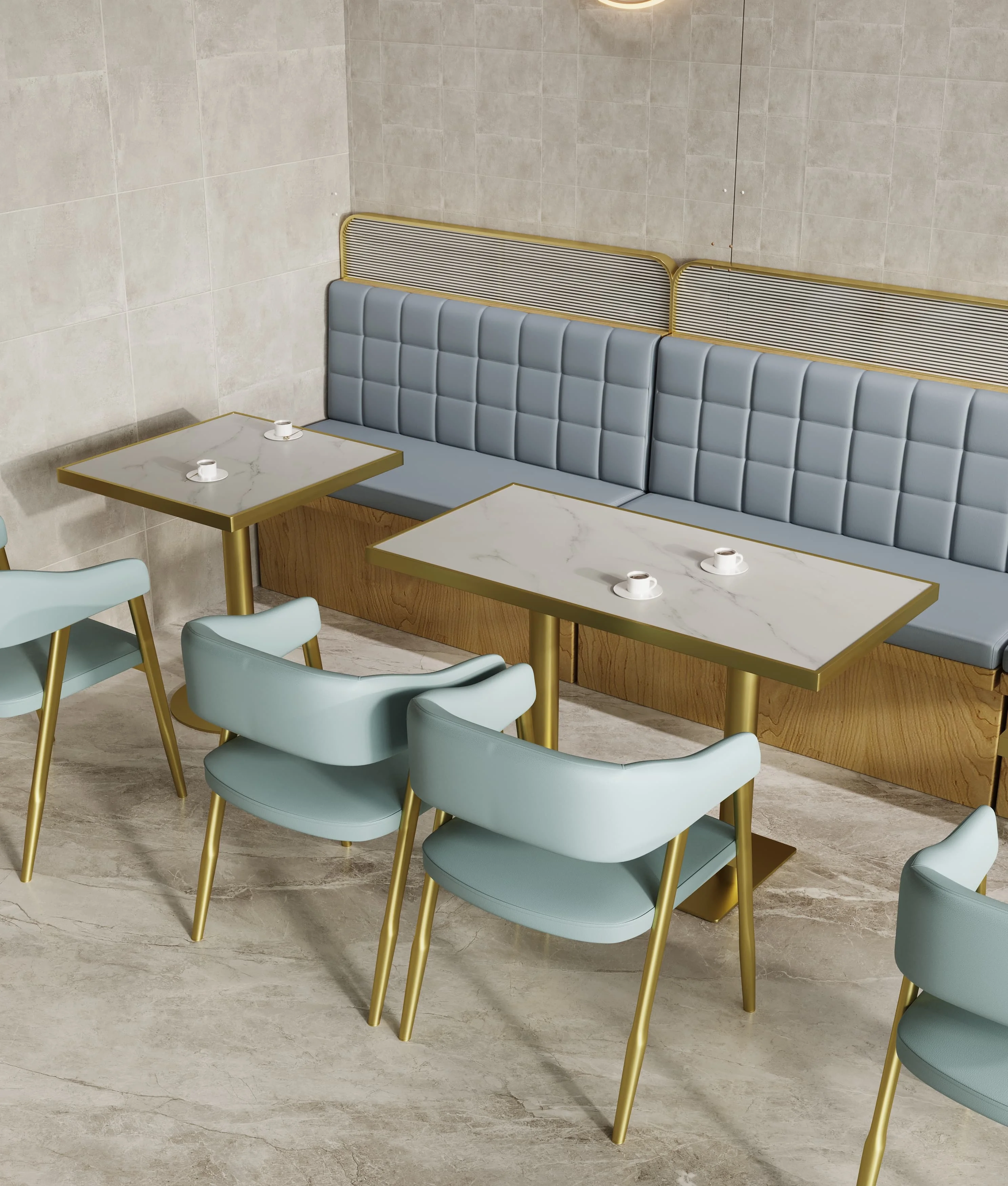 Commercial Hotel Restaurant Furniture Sets Bench Seating Nordic Modern Tables and Chairs Set for Cafes and Restaurants