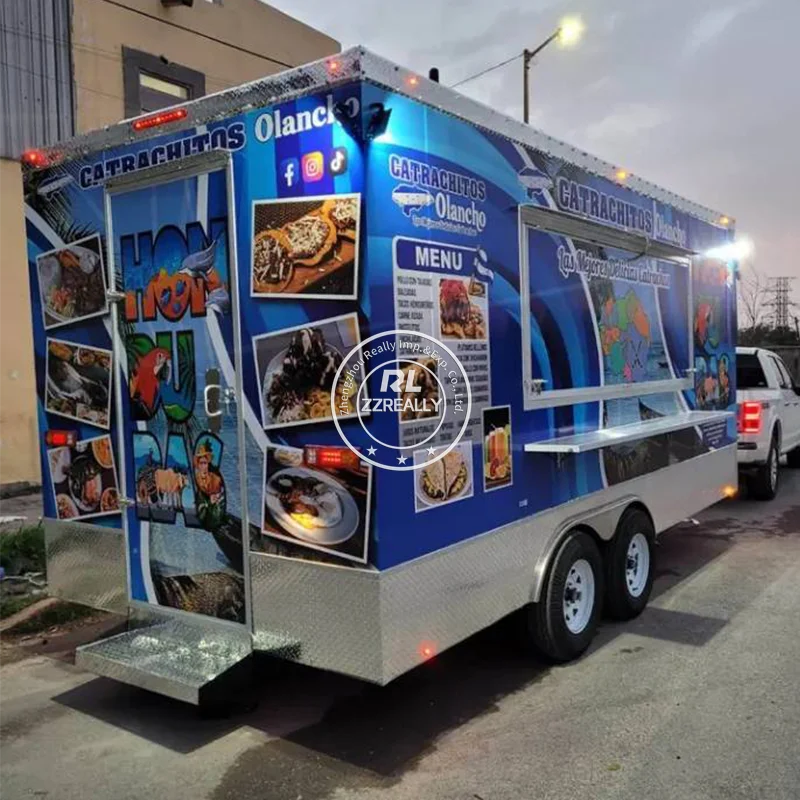 China Korean Mobile Food Trolley Carts Street Fast Food Kiosk Indoor Towable Bbq Steel Food Cart Car For Sale