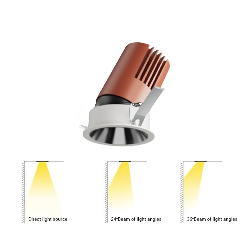 High Quality Recessed Adjustable Spotlight Dimmable Recessed Spot Light Ceiling Lamp Residential Shop Showroom 30W Downlight