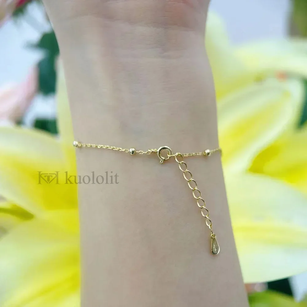 Kuololit Lab Grown Diamonds Bracelets for Women Men 18K 14K Solid Gold 925 Silver for Engagement Party Trendy Christmas Gifts