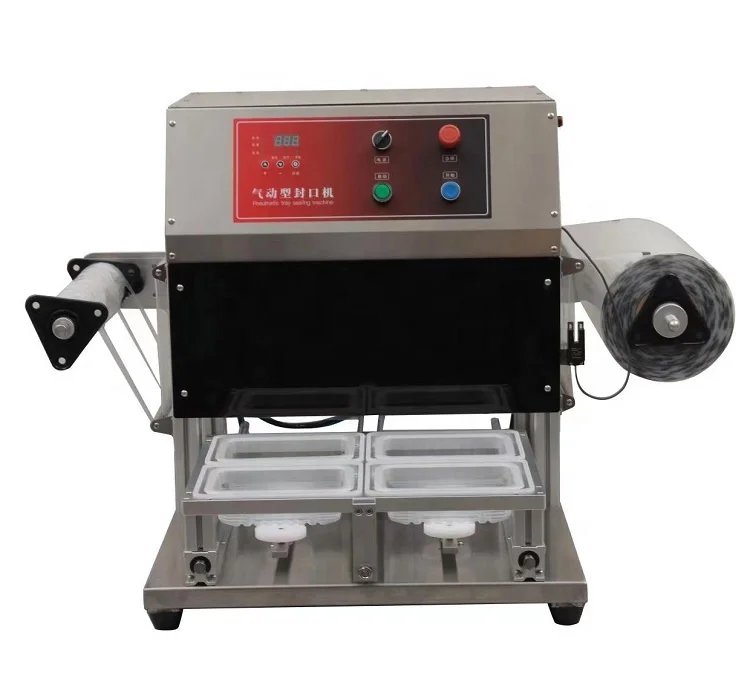 Take Out 4 Tray Plastic Container Sealer Fast Food Lunch Box Tray Sealing Machine for Meat Meal