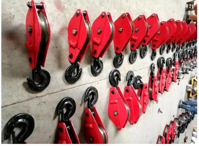 2021 hot sale Hook type Two wheel lifting tackle/3-wheel pulley block