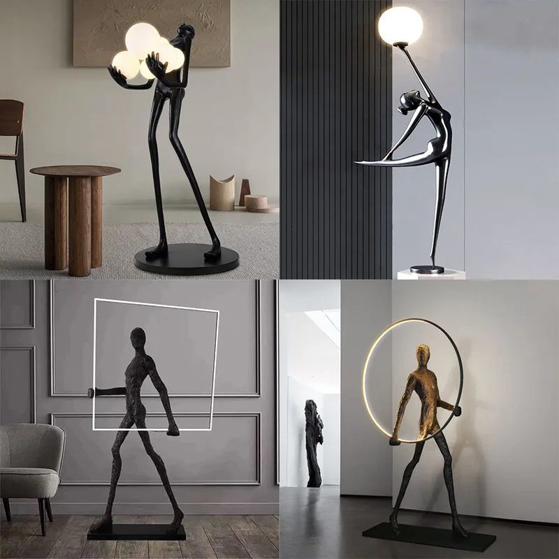 custom modern decoration indoor hotel decor fiberglass large human abstract sculpture