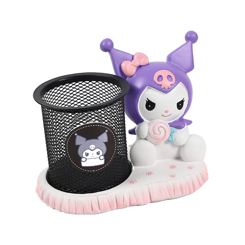(Wholesale) Cute Anime Cartoon Kuromi pen container for desk, PVC Kuromi Organizer Box Pen Holder
