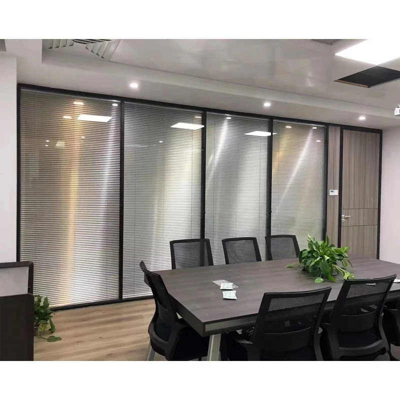 Partition with Blinds High Quality Partition Wall Glass Partition Wall Design Glass Modern for Meeting Room and Office Furniture