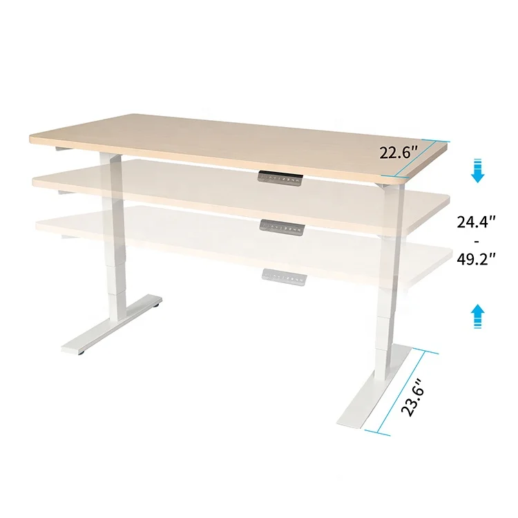 Прямая доставка с Европейского Склада регулируемая рама стоячий 3-ступенчатый эргономичный Электрический стоячий стол