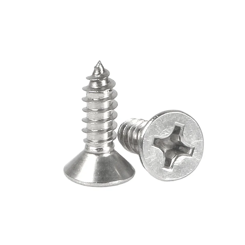 Din7982 SS 304 316 countersunk flat Self Tapping stainless steel screw Wood Screw