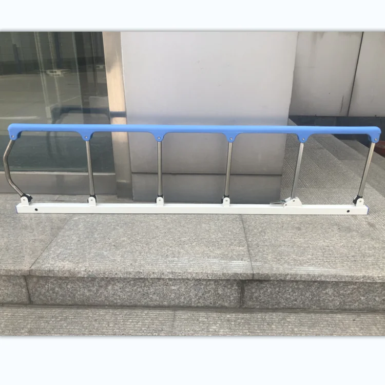 Collapsible 6 Bars Hospital Bed Accessories Stainless Steel and Nylon Foldable Side Rail Portable Nursing Furniture