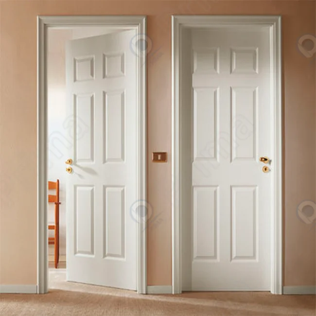 Prima Building Apartment House Room Interior MDF Door Flush Series Wood Veneer MDF Wooden Door