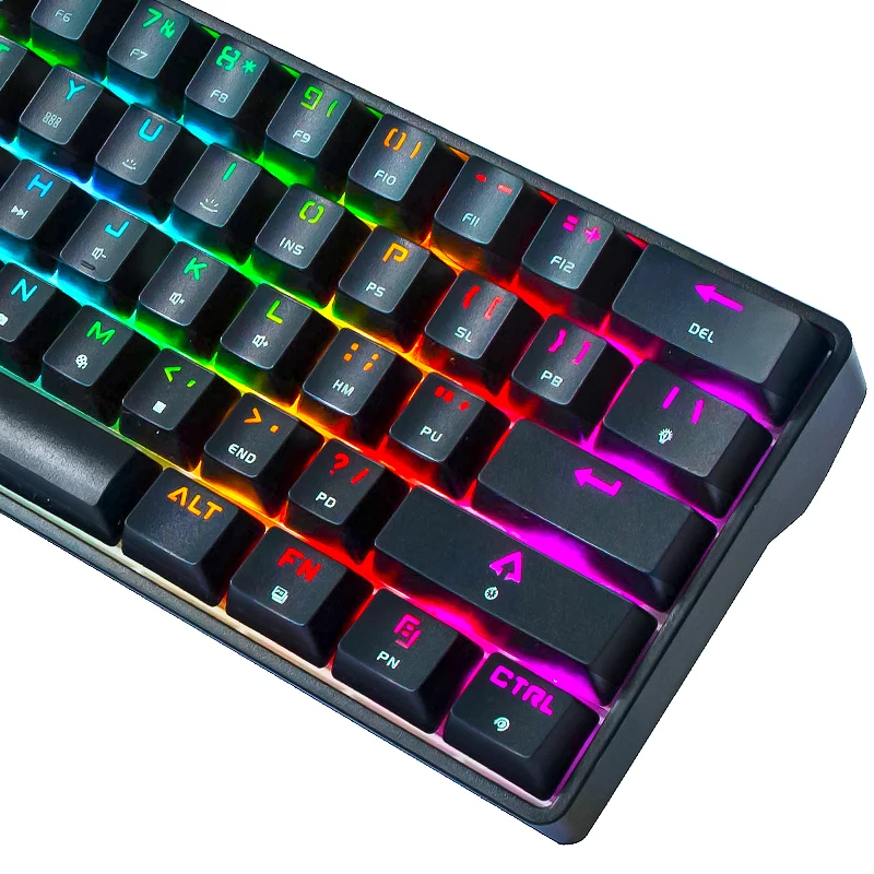 
RGB Lighting Game Cherry Switch Backlight Used Type-C Mini Compact 61 Keys Keyboard 60% Wireless Mechanical Gaming Keyboard 