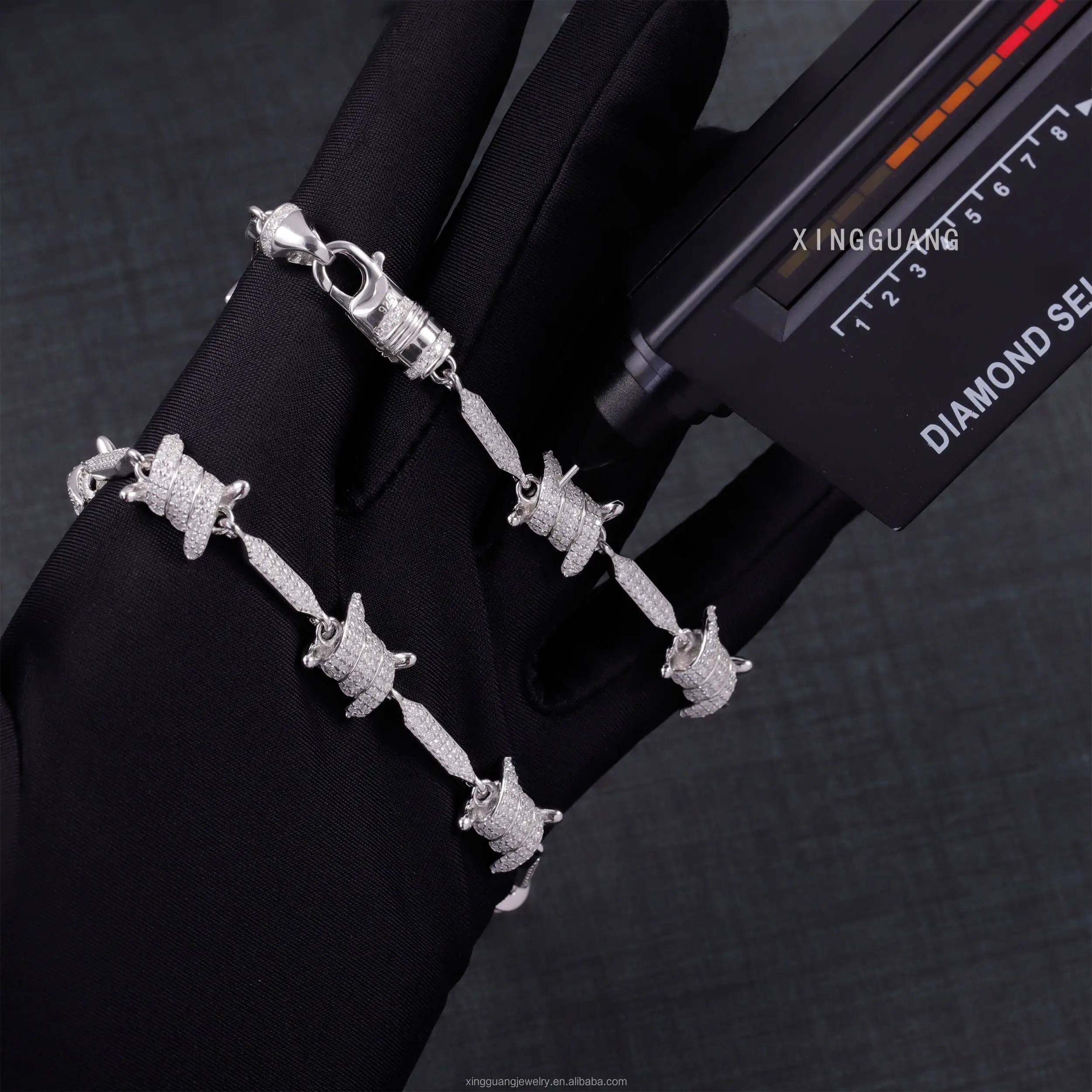 Pass Diamond Test Hip Hop Jewelry Cuban Bracelet S925 Silver With Moissanite GRA Certificate for Women Girl Moissanite Bracelet