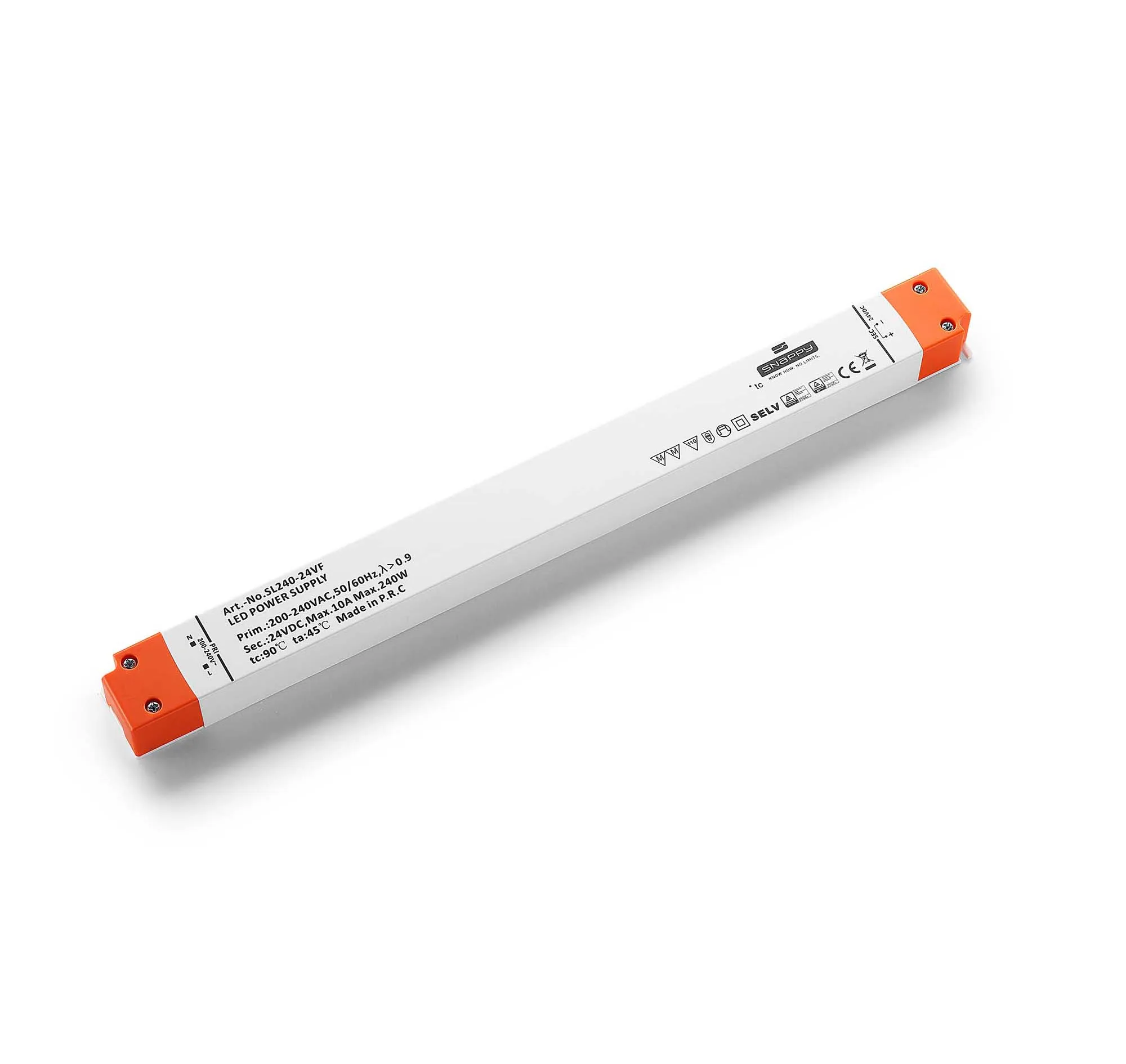 SL240-24/48VF Input 200-240VAC 240W 24V48V 10A/5A IP20 linetype series constant voltage SNAPPY LED Driver for linear lighting