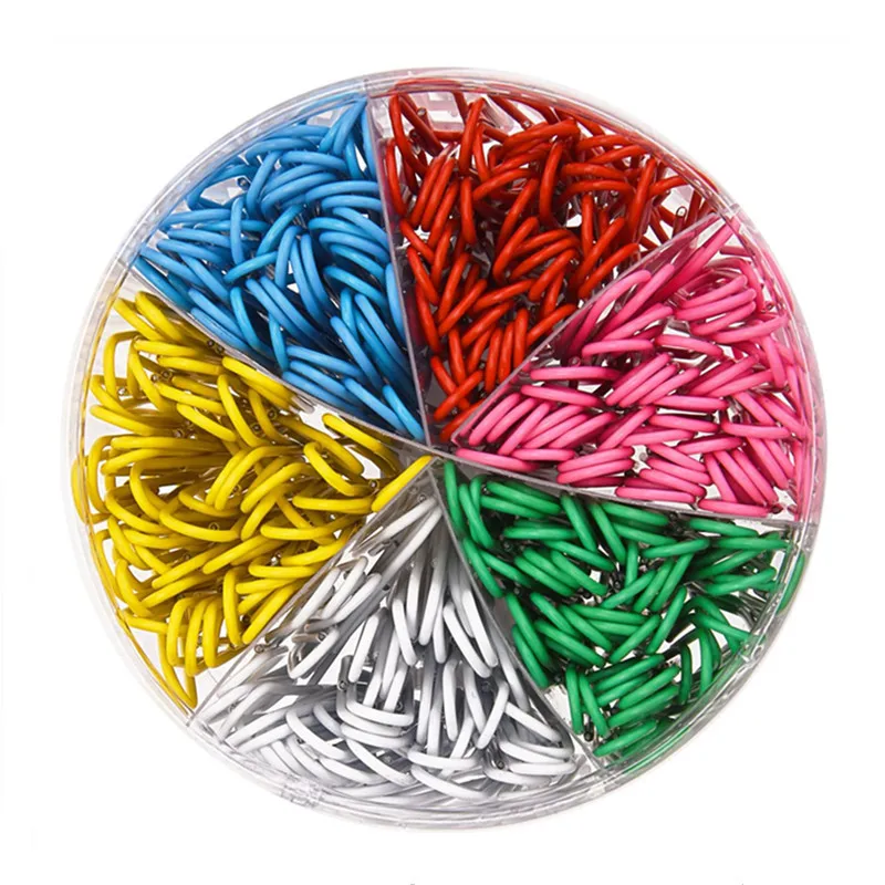 300 pieces/box Assorted Color Size Office School Metal Paper Clips Bookmarks Stationery Clips Size Custom Paperclips