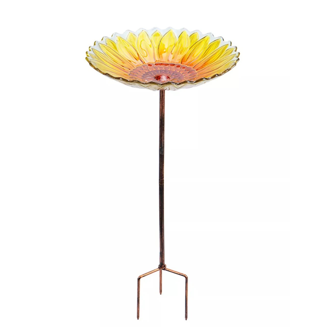 OEM customized Sunflower water feature garden decoration giardino regalos glass fish bowl bird birdbas birdbath