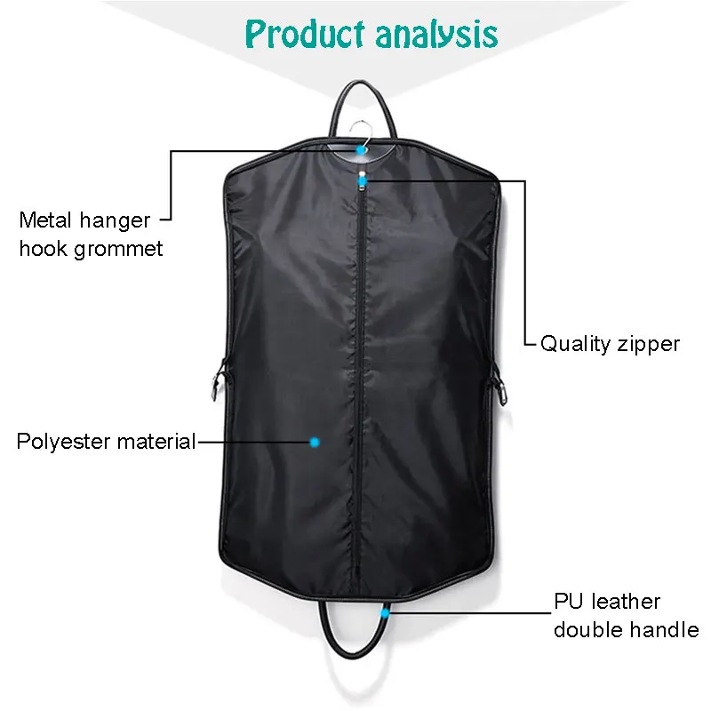 Сумка для костюма, цветная Водонепроницаемая нейлоновая сумка из искусственной кожи, биоразлагаемая сумка для одежды на молнии для мужских костюмов