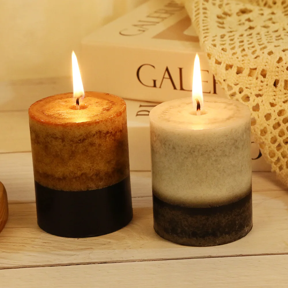 Hand-made vintage cylindrical scented candles wholesale smoke-free romantic emergency lighting wedding religious candles