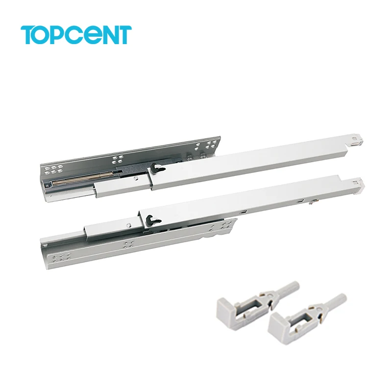 TOPCENT 3 Fold  Hidden Telescopic Rails Soft Close Undermount Concealed Drawer Slide
