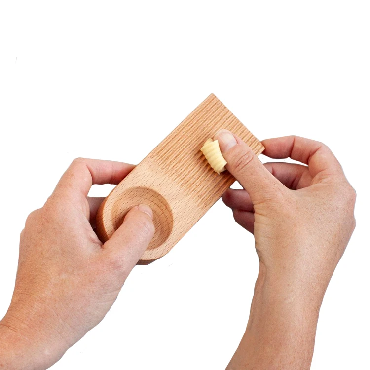 DIY Wooden Garganelli Dough Board Handy Ridged Gnocchi Making Tool Solid Beech Wood Butter Paddle