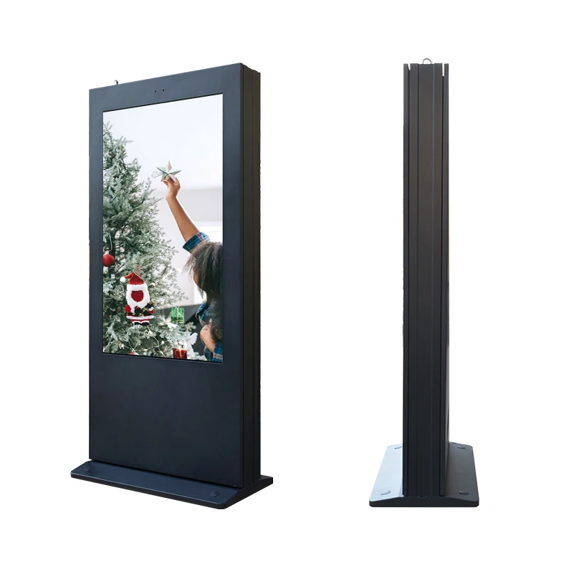 55 inch QLED standing information kiosk for advertisement big screen outdoor interactive kiosks metal machine enclose