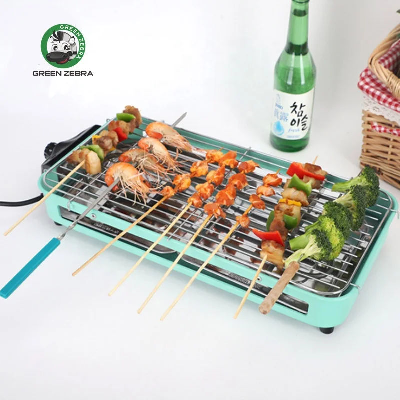 Non Stick Barbecue Griller Pan Smokeless Indoor TableTop Barbeque Electric Korean BBQ Grill