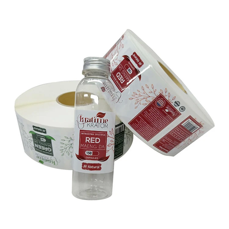 Custom Water round box sticker customise Label strong adhesive sticker waterproof bottle pvc vinyl sticker roll