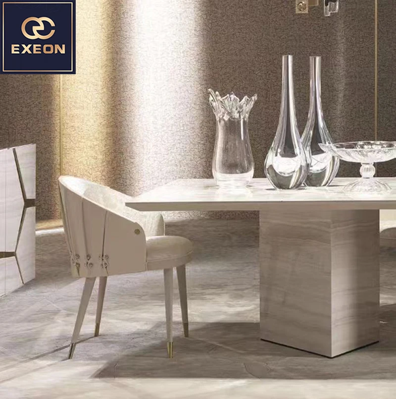 Italian Light Luxury Modern Dining Chair High-end Villa Restaurant Design Style Backrest Dining Chair