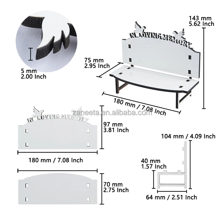 Персонализированный пустый сублимационный Мемориальный стенд в любящей скамейке памяти